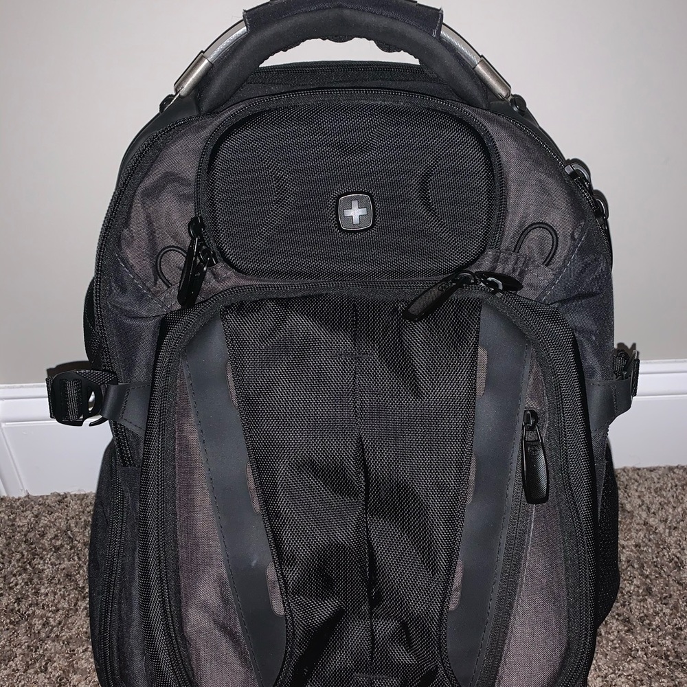 black swissgear backpack